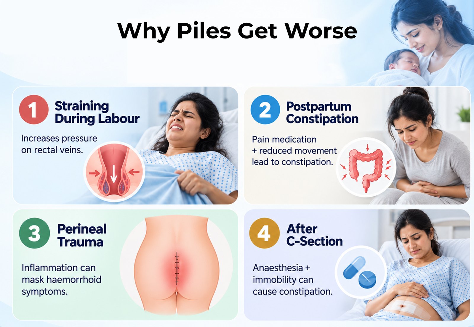 Why piles worsen after delivery
